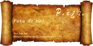 Pete Ábel névjegykártya